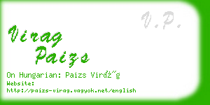 virag paizs business card